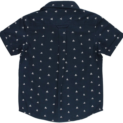 Navy Sailboats Button Down Shirt