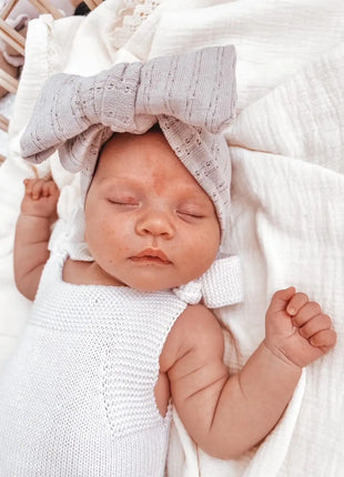 Pointelle Topknot Bow Headband