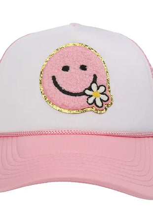 Pink Happy Daisy Trucker Hat