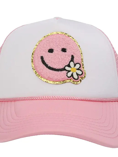 Pink Happy Daisy Trucker Hat