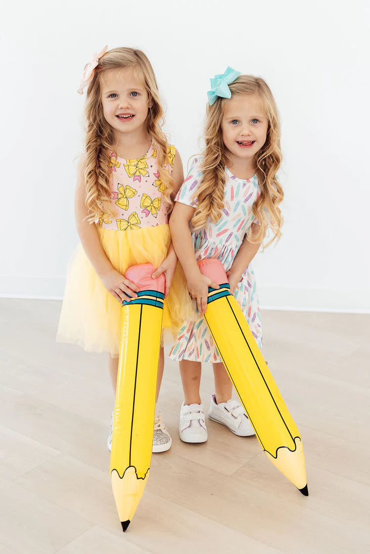 Models Wearing Mila & Rose COLOR CRAYONS S/S POCKET TWIRL DRESS & PENCIL PERFECT TANK TUTU DRESS