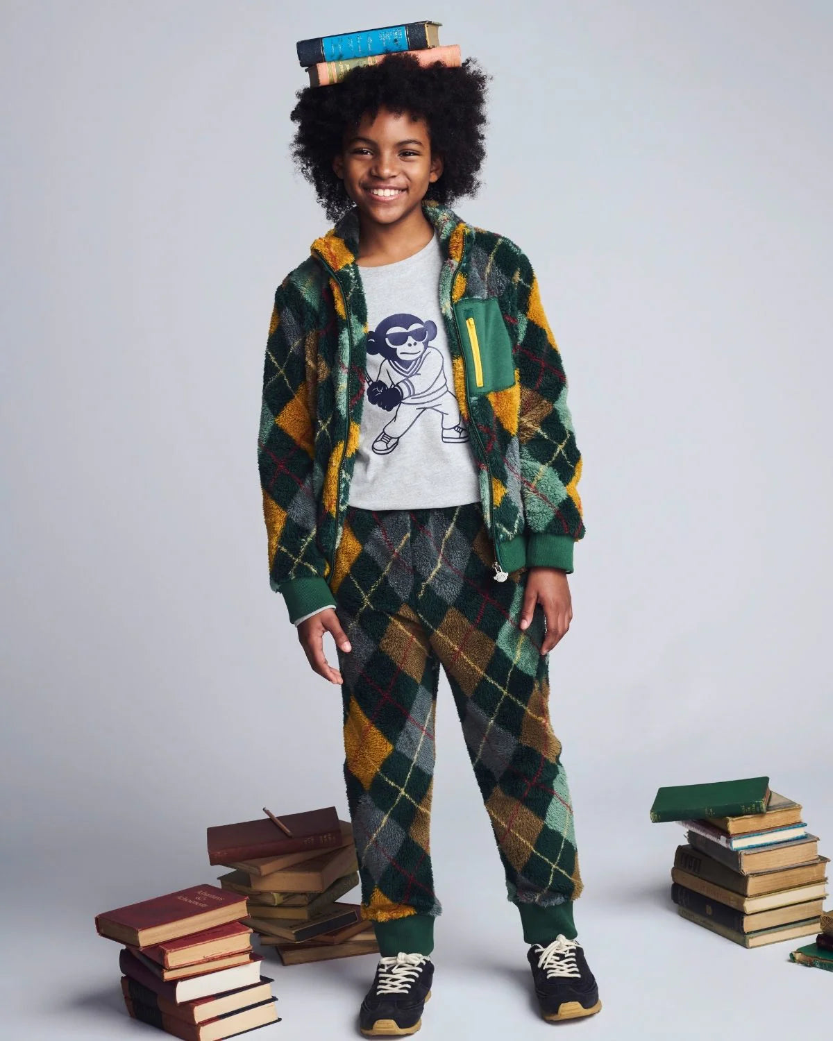 Model Wearing Appaman Tennis Pro Graphic Long Sleeve Tee