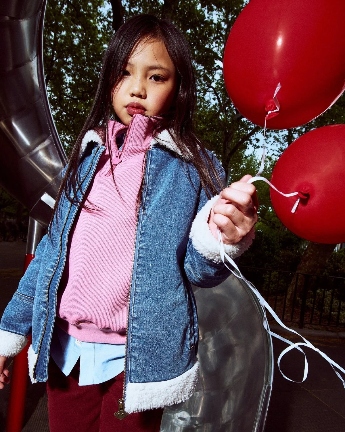Model Wearing Appaman Vanna Half Zip Sweater - Dusty Pink