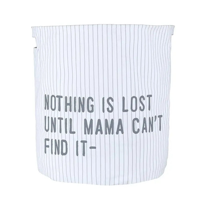 Large Striped Quote Canvas Hamper