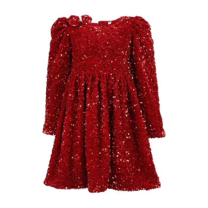 Lola And The Boys Ruby Party Shimmer Dress
