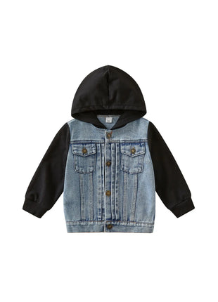 Black Hooded Denim Jacket
