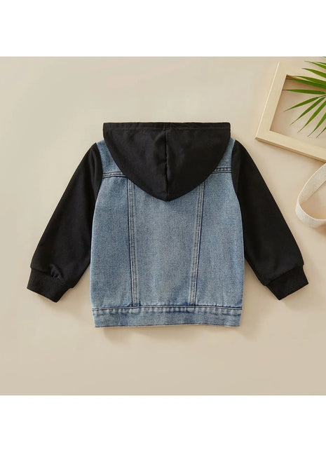 Black Hooded Denim Jacket