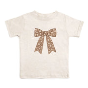 Sweet Wink Mocha Floral Bow Patch Short Sleeve T-Shirt - Kids Clothing