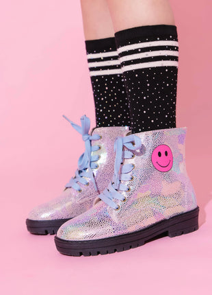 Happy Emoji Combat Boots