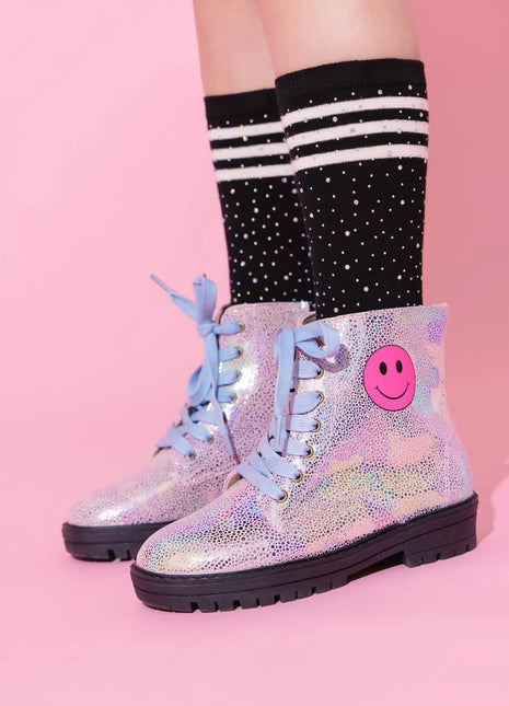 Happy Emoji Combat Boots