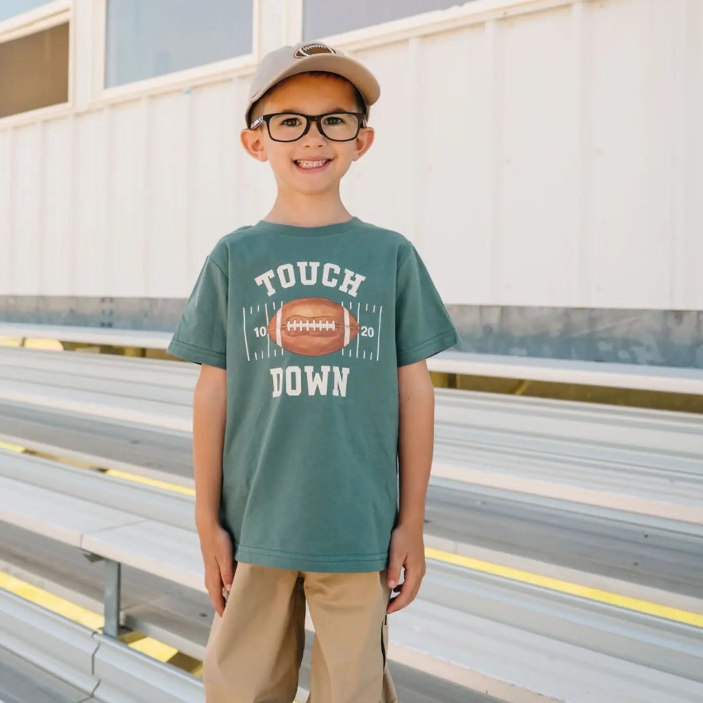 Model Wearing Sweet Wink Touchdown Short Sleeve T-Shirt - Boys Clothing - Game Day