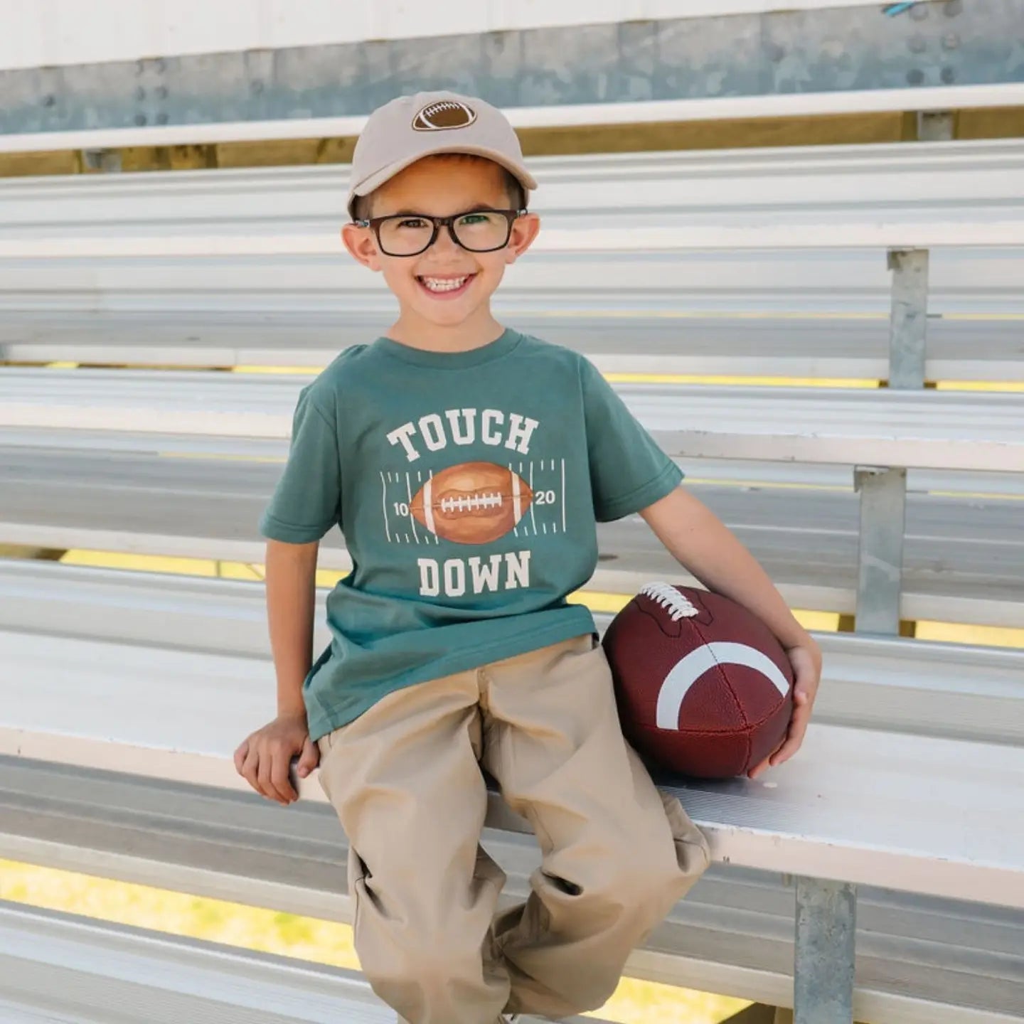 Model Wearing Sweet Wink Touchdown Short Sleeve T-Shirt - Boys Clothing - Game Day