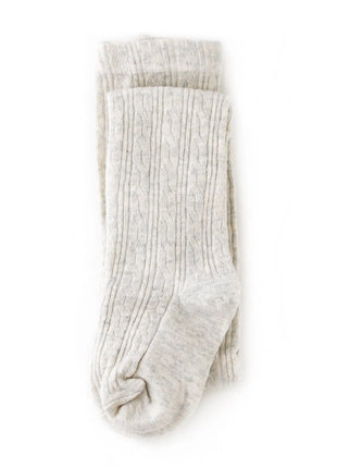 Heathered Ivory Cable Knit Tights