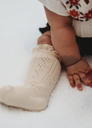 Fancy Lace Top Knee High Socks