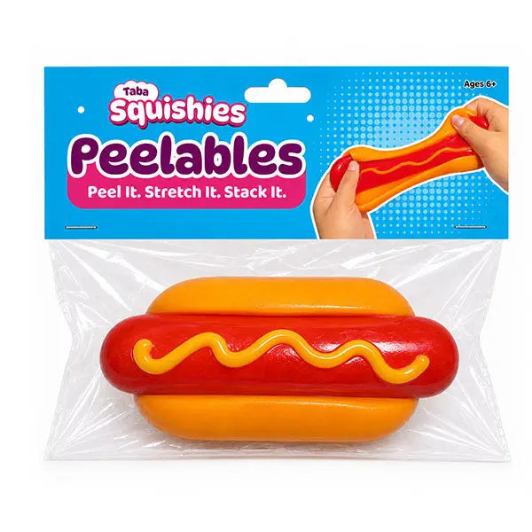 Showcase Taba Squishies® Peelables Deluxe Premium Silicone Fidget Toy (1pc) Hot Dog