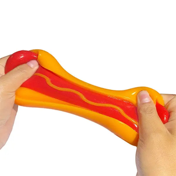 Showcase Taba Squishies® Peelables Deluxe Premium Silicone Fidget Toy (1pc) Hot Dog