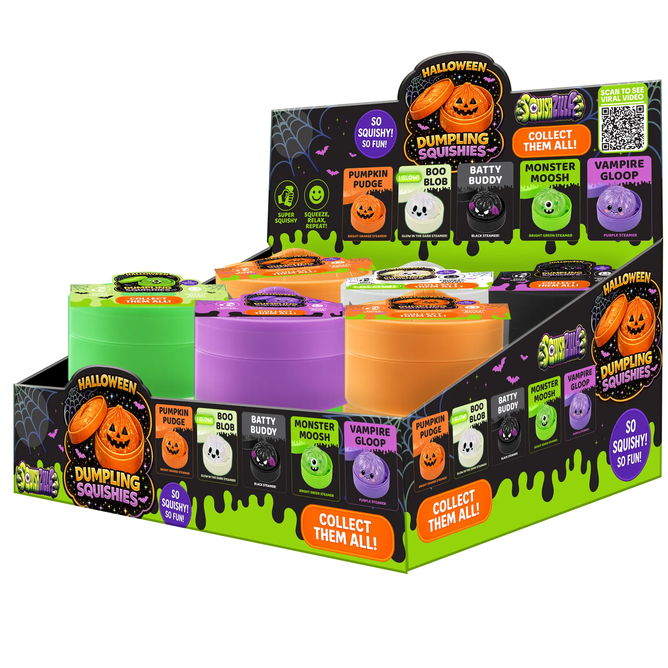 Novelty Brands Fun Doh Halloween Mystery Dumpling Squishy - 12/Display