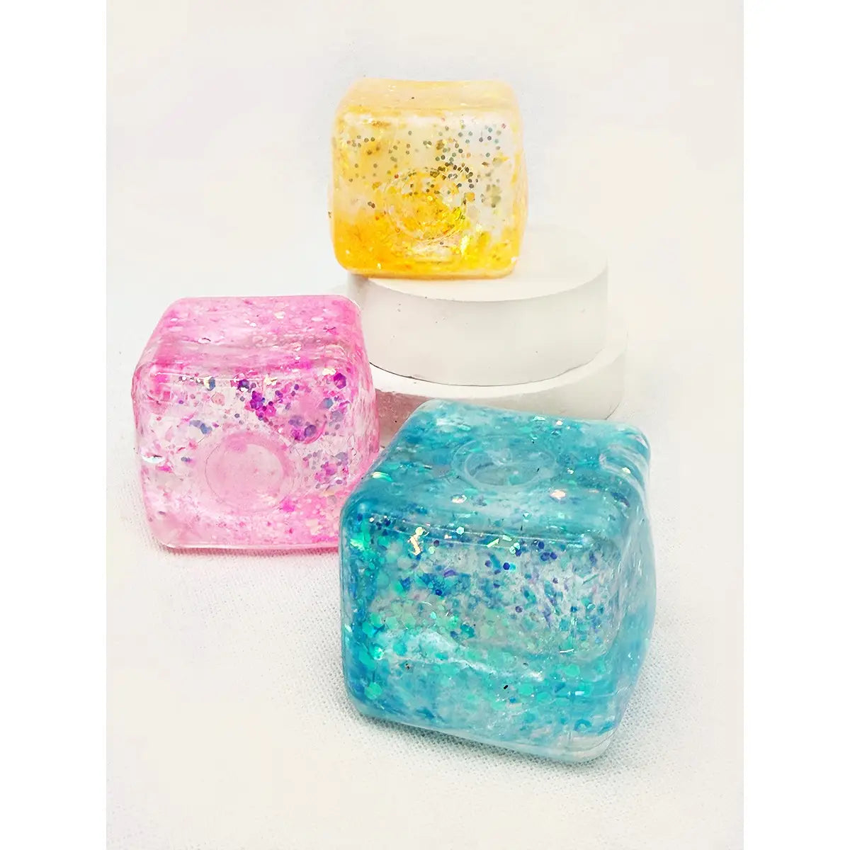 Love and Repeat Viral Glitter Ice Cube Squishy Toy