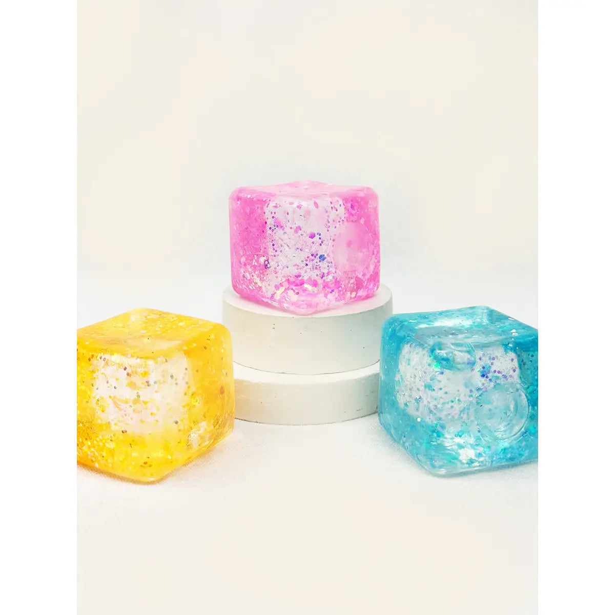 Love and Repeat Viral Glitter Ice Cube Squishy Toy