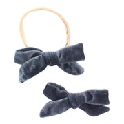 Mila And Rose Light Navy Velvet Bow Hair Clip