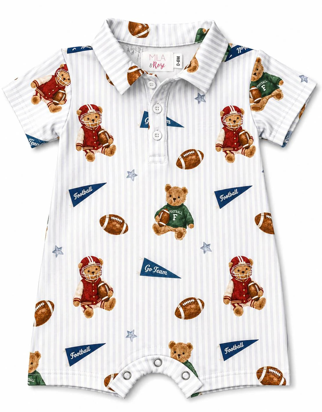 Mila & Rose VARSITY BEARS POLO SHORTY ONE-PIECE