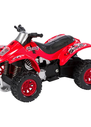 Smart ATV pull back toy red side angle view