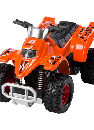 Smart ATV pull back toy orange front view