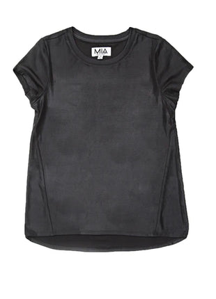 Mia New York Black Metallic Shine Tee