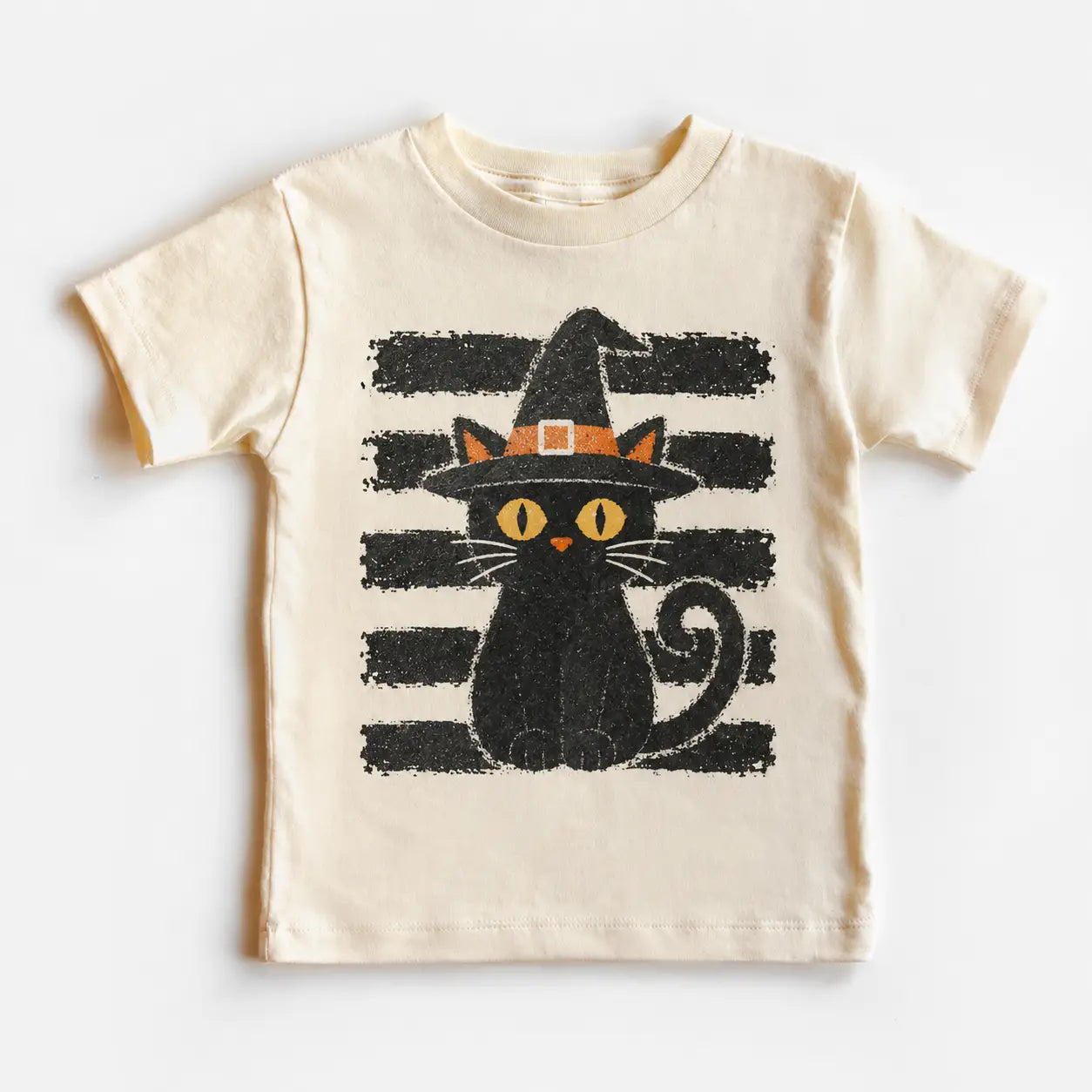 Madi Moosh Kids Black Cat Halloween Shirt, Witch Hat Toddler Tee, Spooky Vintage Fall Graphic