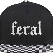 Funky Junque Flat Brim Trucker Hat - Feral - Checker Brim