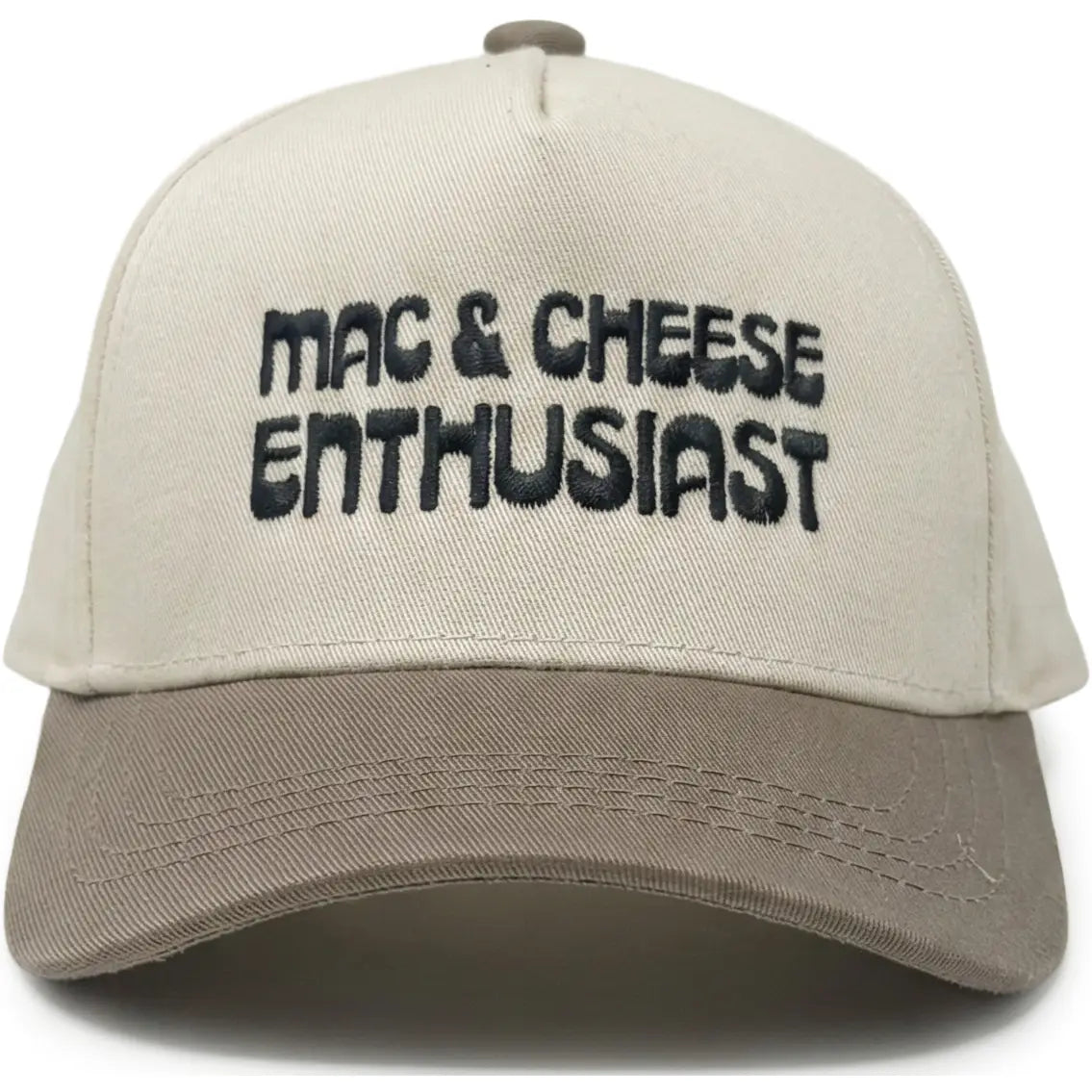 Funky Junque Kids/Baby 2-Tone Cap: Mac & Cheese Enthusiast - Khaki/Beige