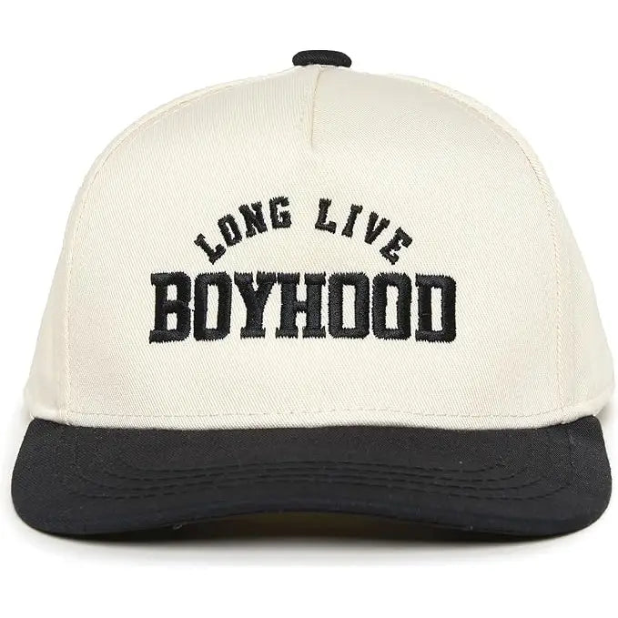 Funky Junque Kids/Baby Two Tone Cap - Long Live Boyhood - Black/Beige