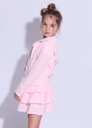 Model Wearing Lola and the Boys Velour Margot Set