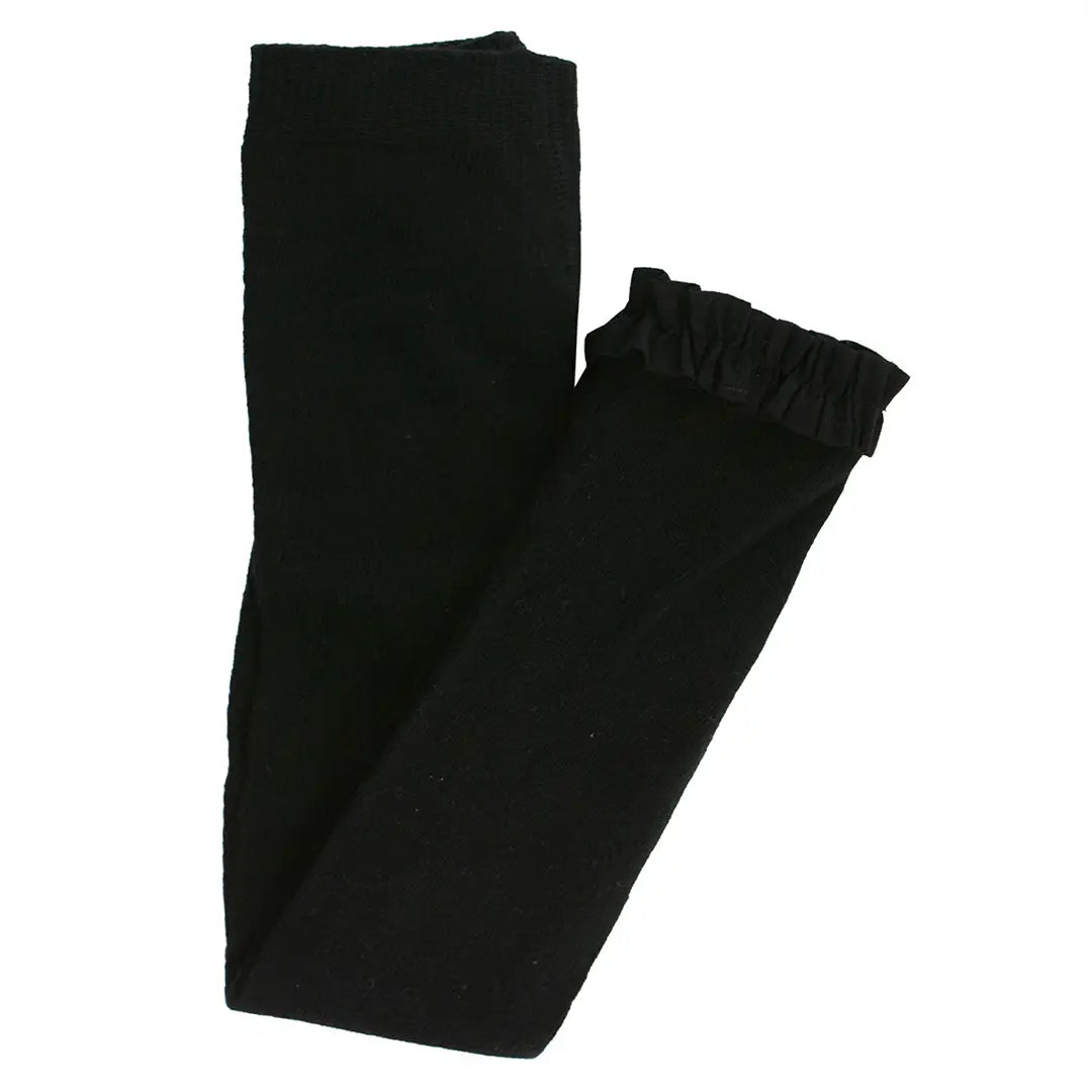 Rufflebutts + Ruggedbutts Girls Black Footless Ruffle Tights