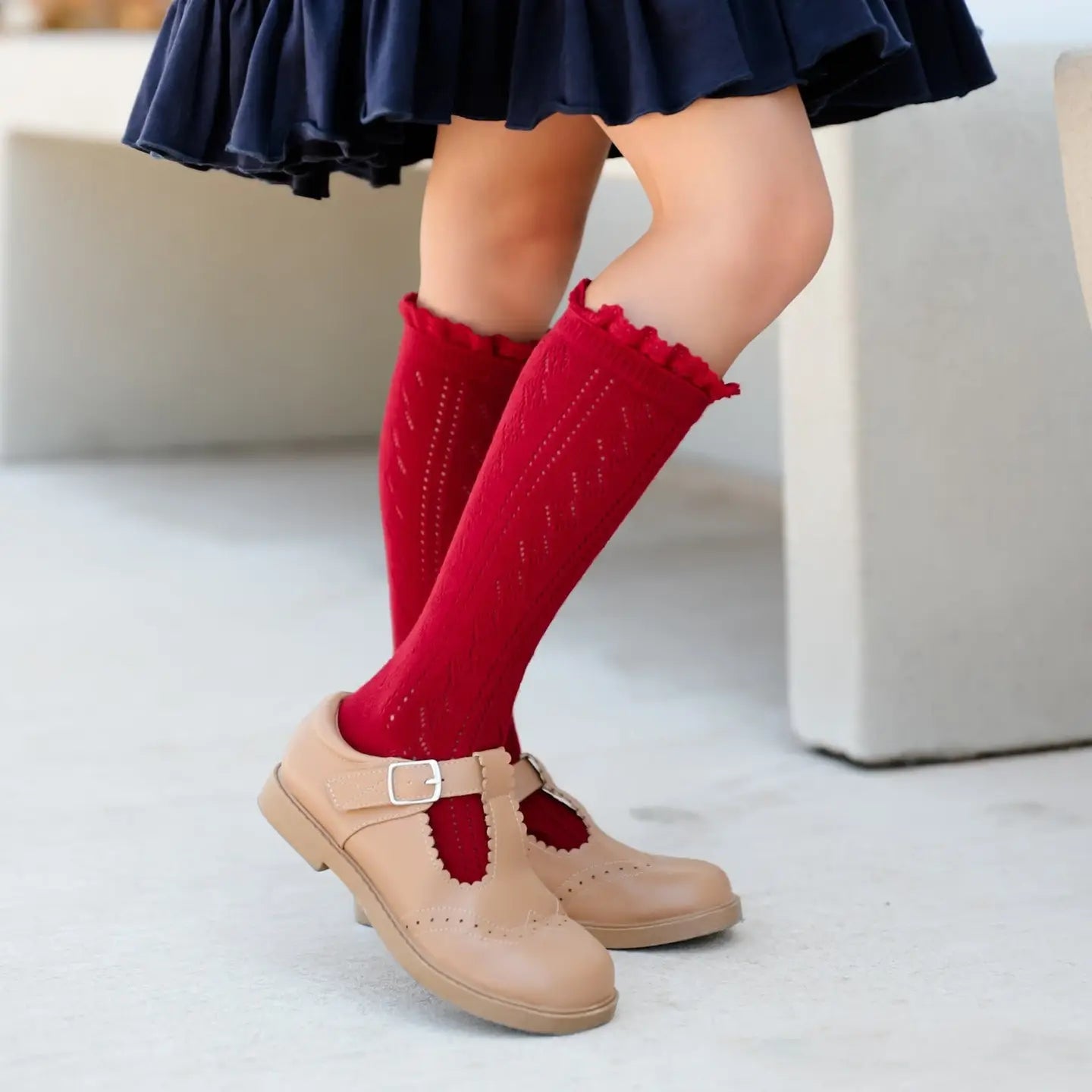 Fancy Lace Top Knee High Socks
