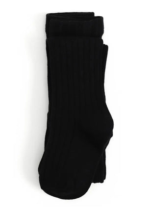 Little Stocking Co. Ribbed Knit Tights - Black