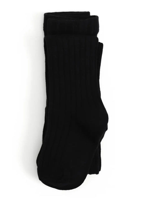 Little Stocking Co. Ribbed Knit Tights - Black