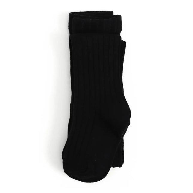 Little Stocking Co. Ribbed Knit Tights - Black