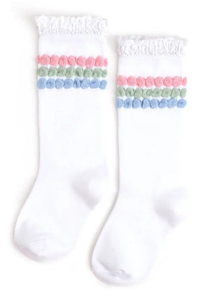 Winter Bubble Lace Top Knee High Socks