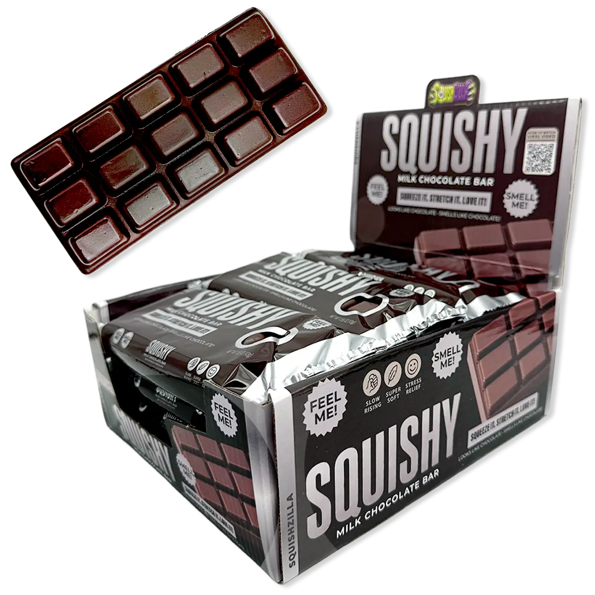 Novelty Brands Fun Doh Scented Chocolate Bar Slow Rise Squishy - 12/Display