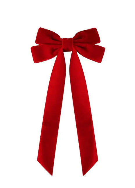 Little Trendy Velvet Ribbon Bow Princess Hair Clip Girls Hair Accessories