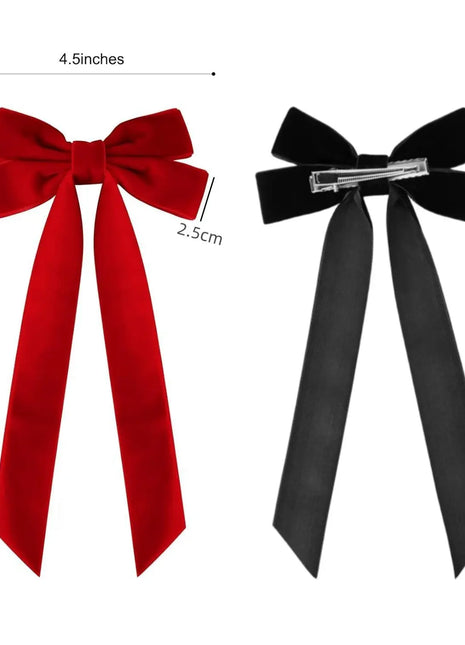 Velvet Ribbon Bow Princess Hair Clip Girls Hair Accessories