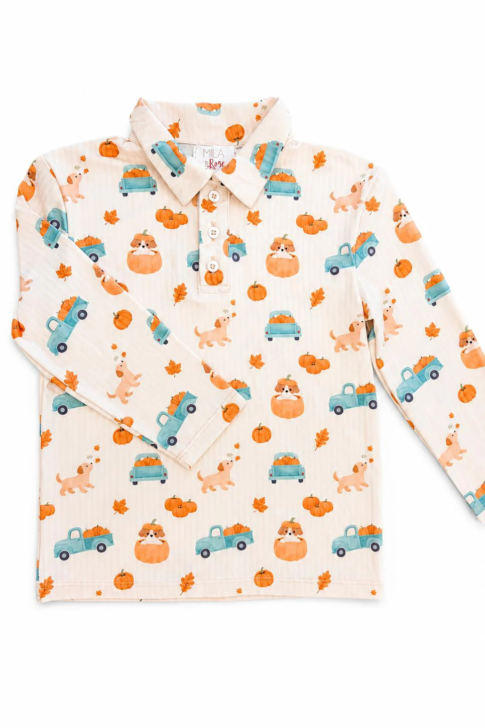 Mila & Rose Pumpkin Spice Pups Polo
