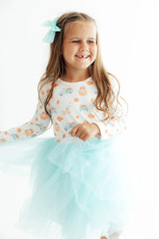 Model Wearing Mila & Rose Pumpkin Spice Pups Tutu Dress