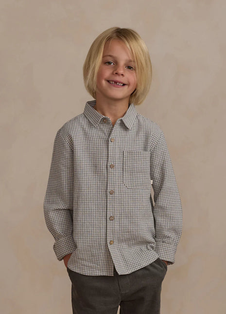 Forest Gingham Long Sleeve Button Up