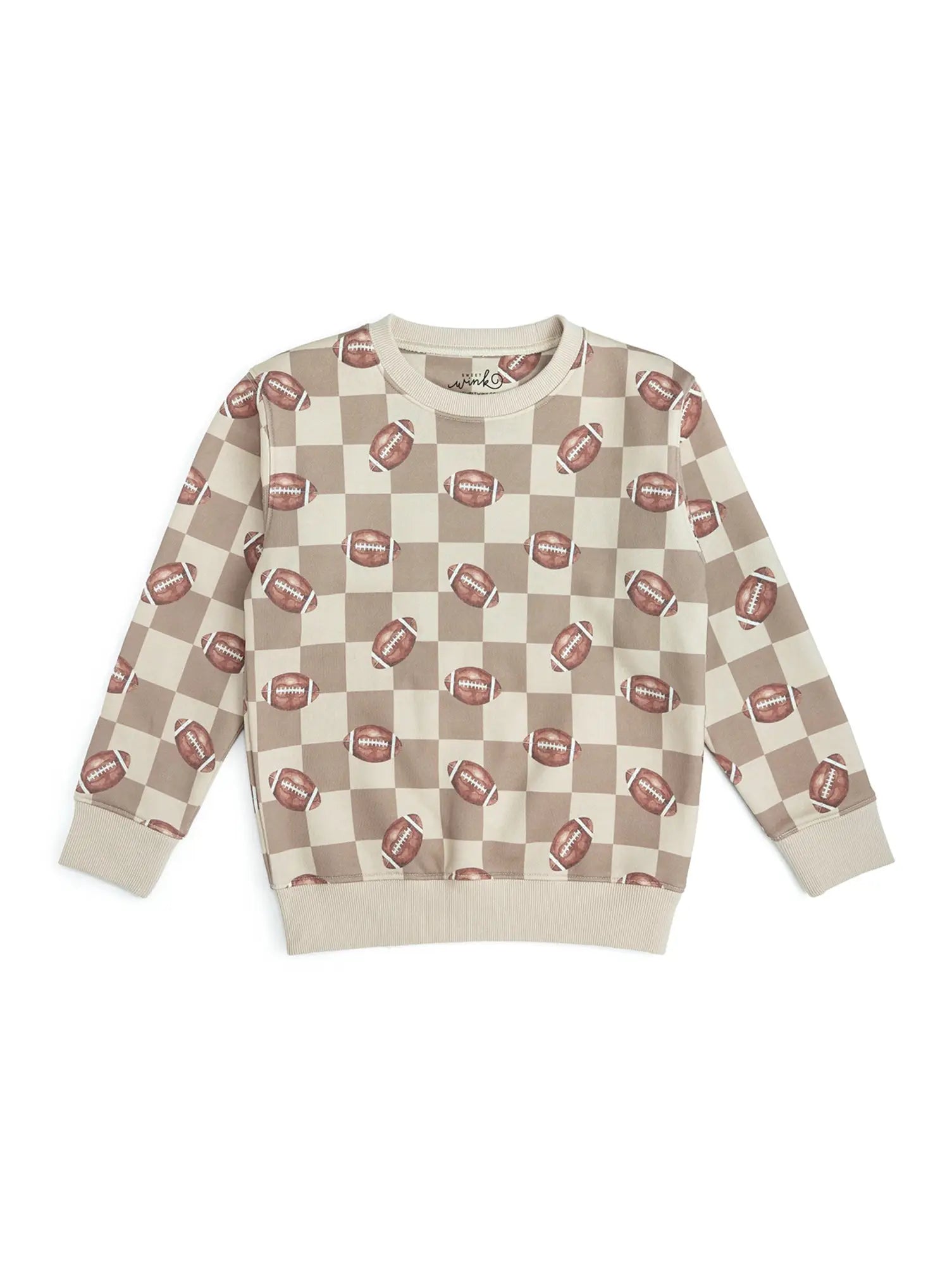 Sweet Wink Football Checkered Sweatshirt - Boys Clothing - Game Day