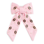 Sweet Wink Football Pearl Bow Clip - Hair Bows - Game Day