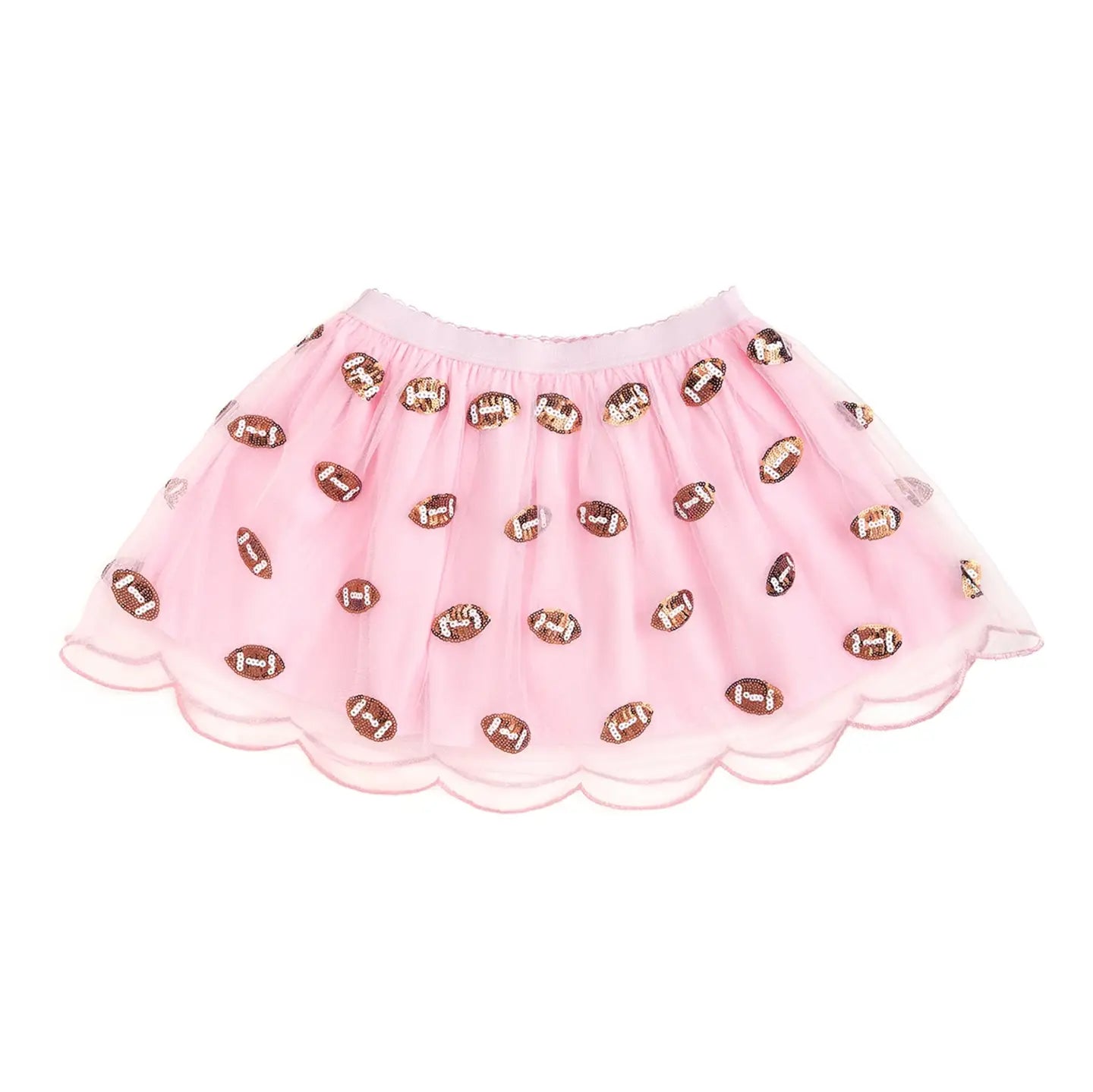 Sweet Wink Mini Sequin Footballs Tutu Skirt - Game Day - Kids Clothing