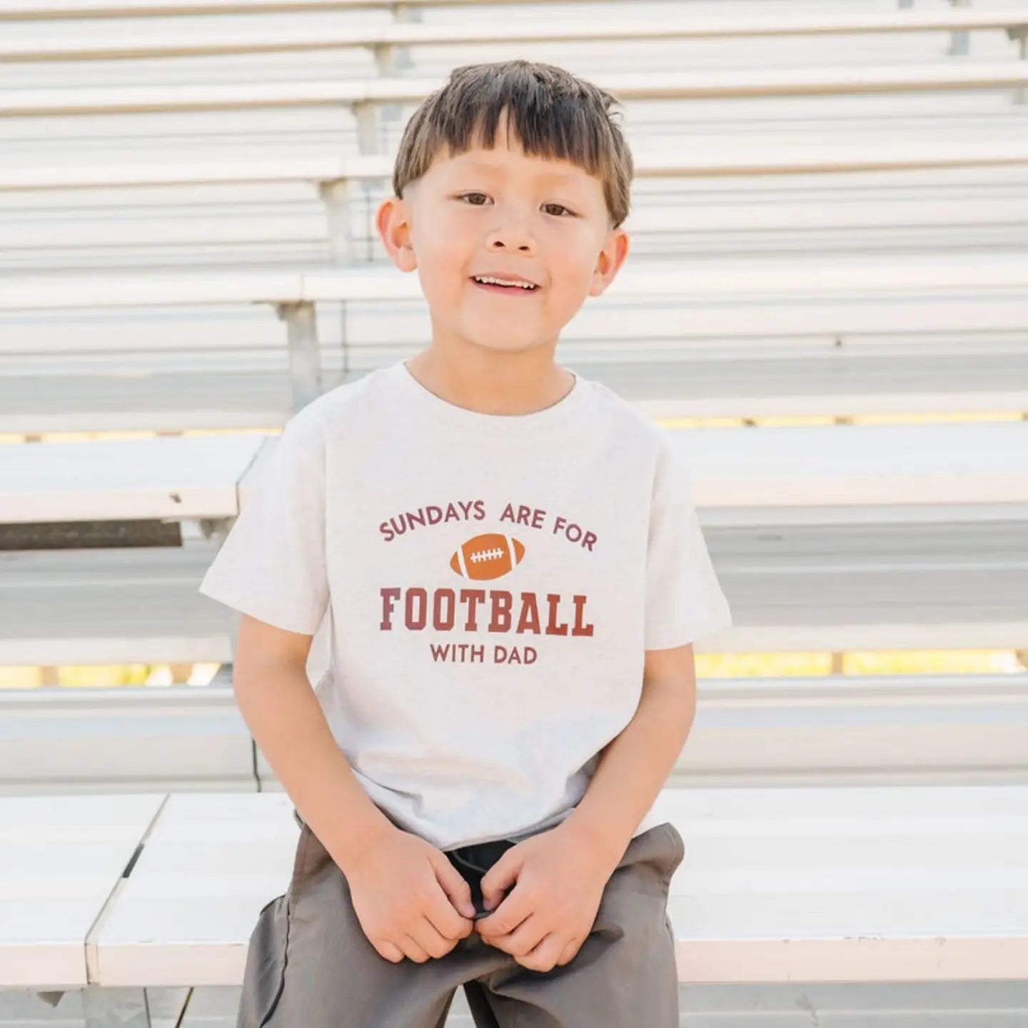 Model Wearing Sweet Wink Sundays Are For Football Short Sleeve T-Shirt -Boys Clothing
