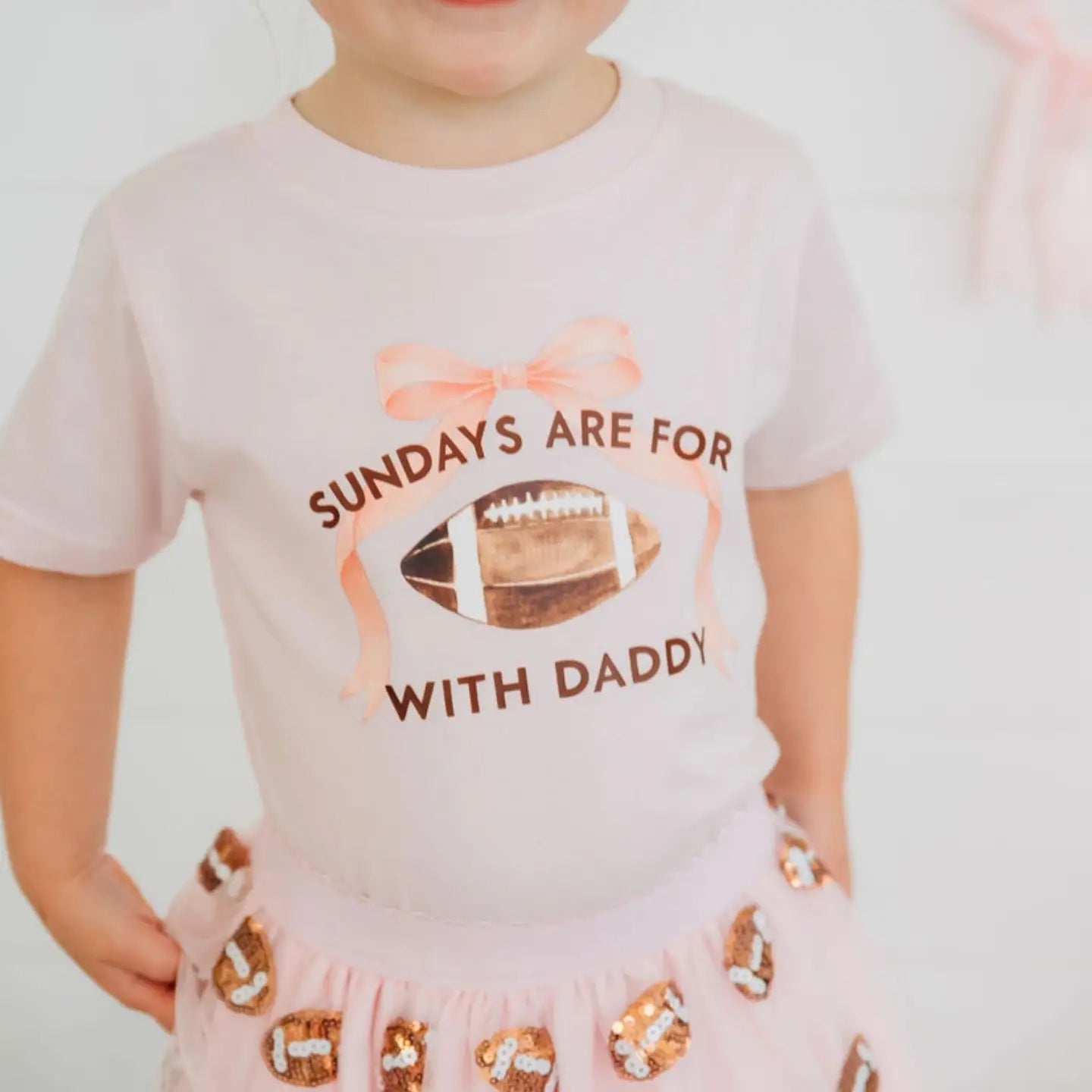 Model Wearing Sundays Are For Football Short Sleeve T-Shirt -Kids Clothing
